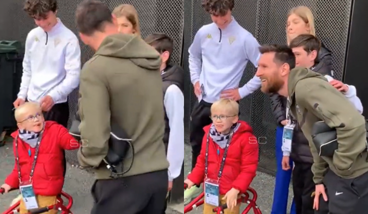 ¡No paró de sonreír! El tierno gesto de Lionel Messi con niño que lo esperó previo a partido del PSG