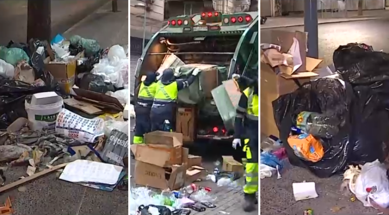 Recolectores nocturnos de basura de Santiago en paro: Acusan malas condiciones de trabajo