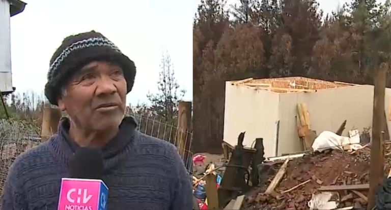 Familia damnificada por incendios en Tomé perdió techo de su vivienda de emergencia: 