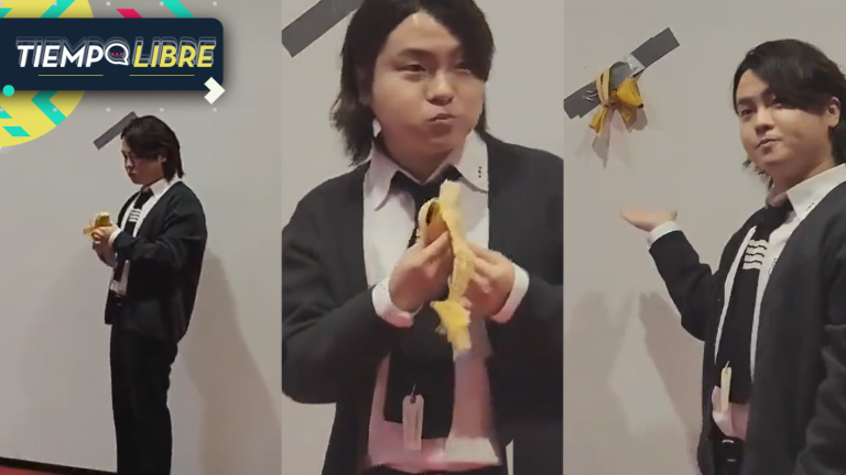 Estudiante se comió obra de arte hecha de plátano: Pieza estaba valorada en más de $90 millones