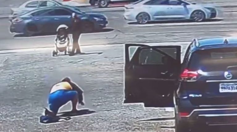 A centímetros de entrar a una autopista: Héroe sin capa salvó a guagua de ser atropellada en EE.UU.