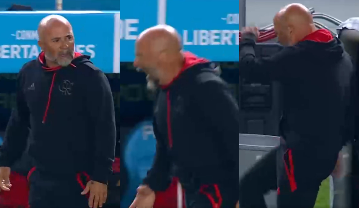 Entre gritos y pateando un balde: La furiosa reacción de Sampaoli tras fallido intento de gol de Gabi