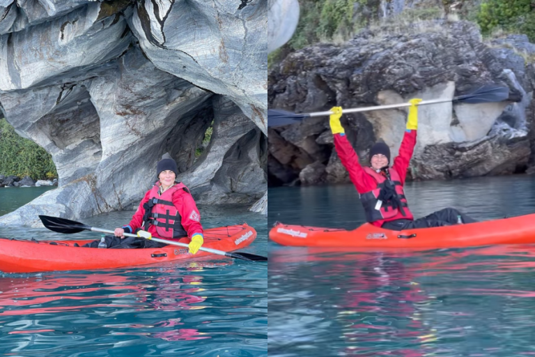 Tonka Tomicic visitó las Capillas de Mármol y aprendió a andar en kayak: 