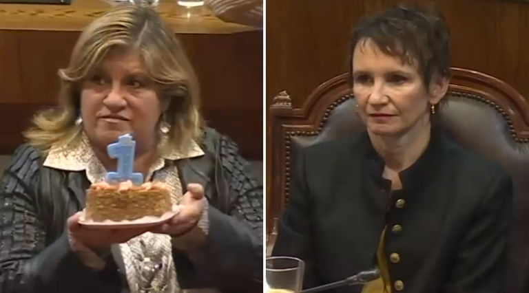 Diputada Naveillán regaló torta a ministra Tohá para 