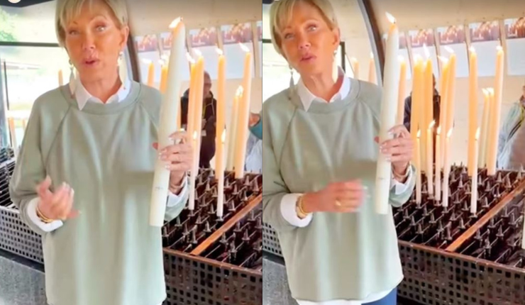 Raquel Argandoña viajó a Francia a pagar manda a virgen de Lourdes y realizó generosa petición