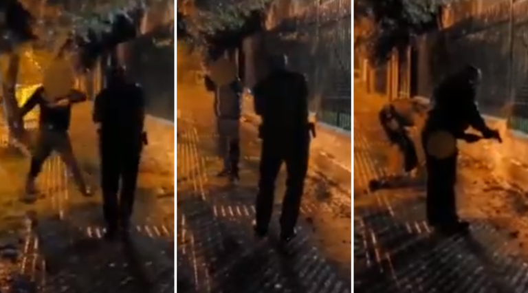 Video clave: Carabinero le disparó a sujeto que amenazó de muerte a mujer y a funcionarios con un cuchillo en Angol