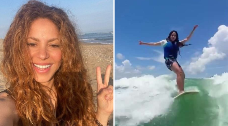 ¿Algo que no sepa hacer? Shakira deslumbró con desconocidas habilidades para el surf en costa de Miami