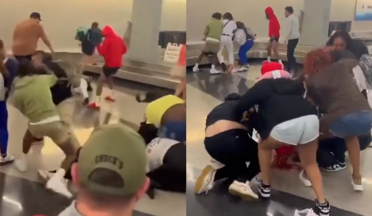 Lluvia de combos y patadas por una maleta: La escandalosa pelea que se originó en el Aeropuerto de Chicago