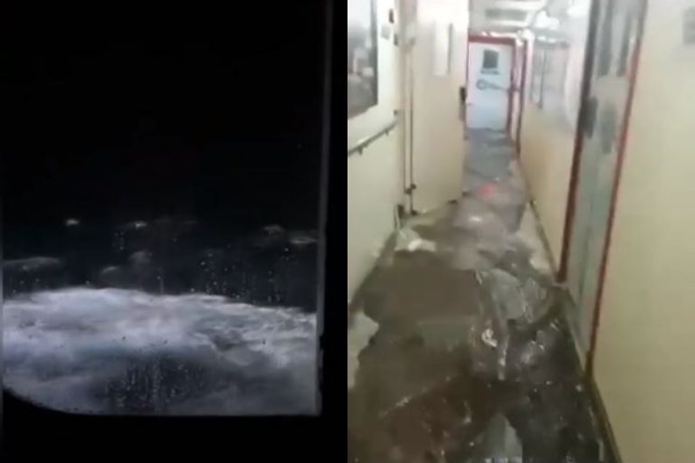 Pasajeros de crucero vivieron momentos de terror al ser impactados por una tormenta en el Atlántico