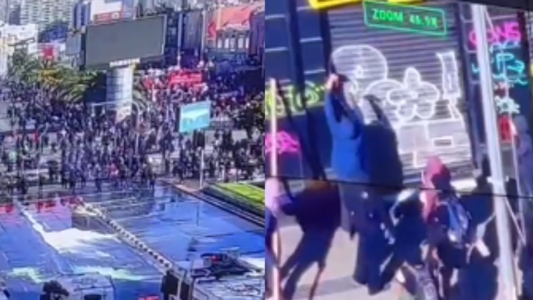 Incidentes en marcha alternativa por el Día del Trabajador: Encapuchados intentaron saquear locales