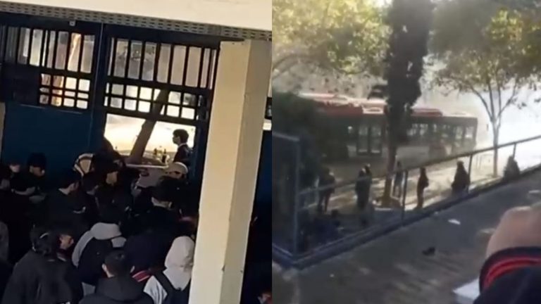 Reportan incidentes en Instituto Nacional y Liceo Lastarria con bombas molotov