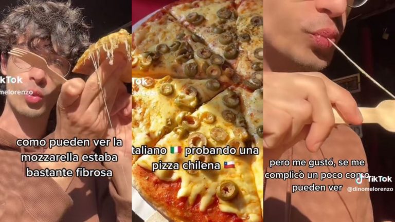 Tiktoker italiano probó la pizza chilena y quedó sorprendido con su sabor: 