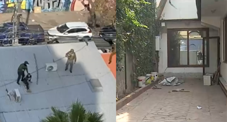 Delincuentes fueron detenidos en el techo tras intentar robar local de perfumes en Santiago Centro