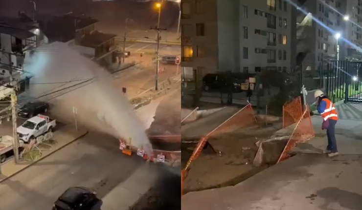 En el mismo lugar y con 6 días de diferencia: Rotura de matriz vuelve a provocar daños a viviendas en Iquique