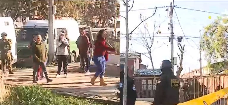 Tiraron hasta piedras: Equipo de CHV fue agredido durante demolición de mausoleo narco en La Florida