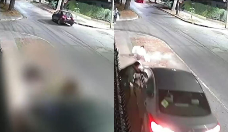 Insólito: Pareja encaró a conductor por no respetar paso peatonal y el hombre los atropelló en plena vereda