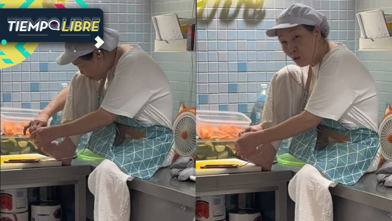 ¡Con los pies en la masa! Registran a cocinera cortándose las uñas en restaurante vegano