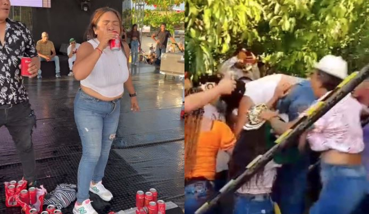 Mujer participó en concurso de bebedores de cerveza, pero terminó desvanecida: 