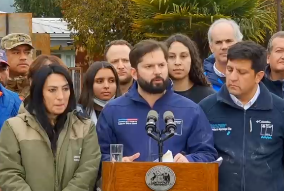 Pdte. Boric durante visita a zonas afectadas por lluvias: 