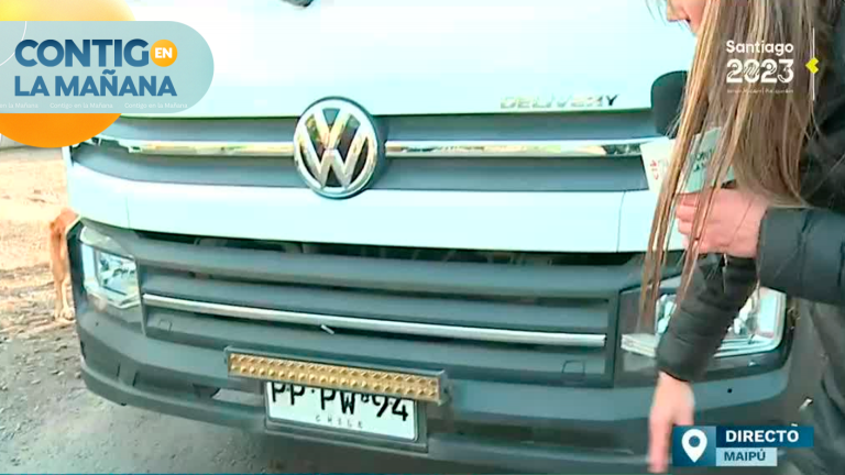 Conductor de camión circulaba con elemento luminoso para esconder patente