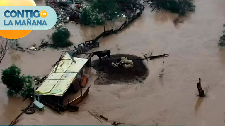 Lluvias no dan tregua: Imágenes aéreas muestran aumento del caudal cerca del Puente Mapocho