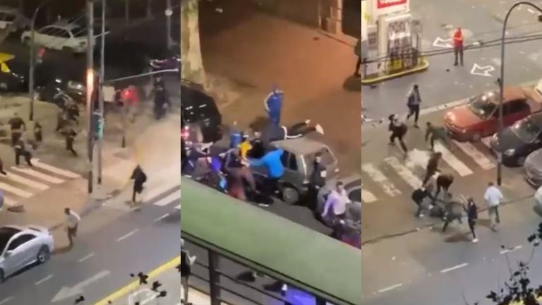Lo agarraron en grupo y no lo soltaron: El impactante registro de la golpiza de hinchas de Colo Colo en Argentina