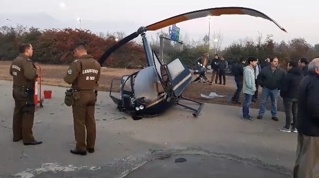 Al menos cuatro heridos: Helicóptero capotó con familia a bordo en Vitacura