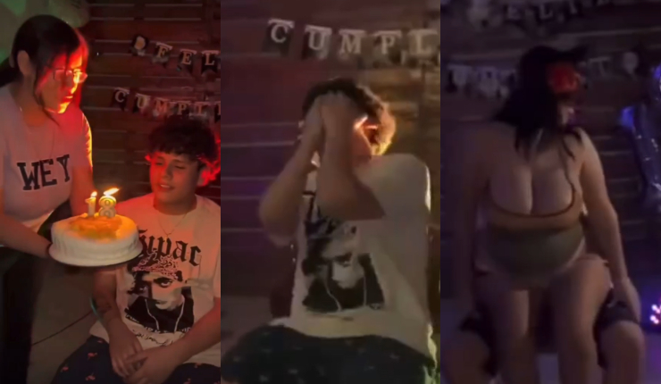 Madre mexicana sorprendió a su hijo contratando show privado de bailarina para su cumpleaños N° 18