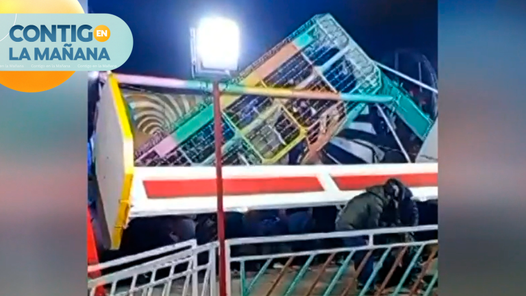 Impactante registro: Juego mecánico colapsó y dejó seis personas heridas
