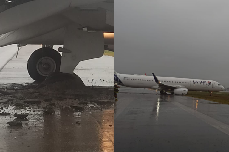 Los registros que dejó el derrape de avión de LATAM en aeropuerto de Florianópolis