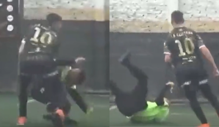 Todo por una expulsión: Árbitro de fútbol amateur recibió brutal patada en la cabeza en Argentina