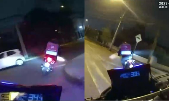 Peligrosa persecución a motochorro en Las Condes: Detención se logró tras accidente de tránsito
