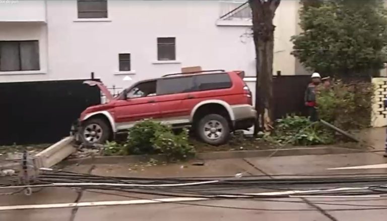 Repartidor de pan chocó contra dos postes eléctricos dejando a más de 300 personas sin luz en Viña del Mar
