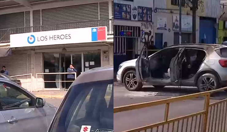 Balacera y autos quemados tras asalto a caja de compensación en Cerro Navia: Hay un delincuente muerto