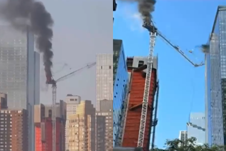 Impactante registro: Grúa se desplomó, impactó a edificio y dejó varios heridos en Nueva York tras incendio