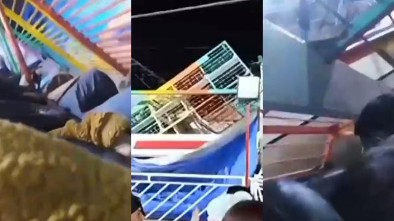 Impactante registro: Ocupantes de juego mecánico captaron momento en que estructura cedió y dejó 6 lesionados