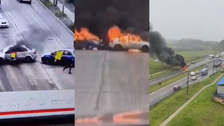 Quemaron autos y se fugaron: El millonario asalto a caja de compensación que detuvo el tránsito en Hualpén