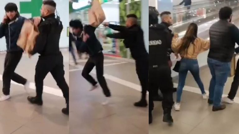 Testigos los tuvieron que separar: Registraron agresión de guardia a cliente en mall de Viña
