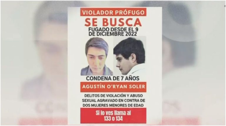 La búsqueda de Agustín O Ryan Soler: Autor de violación y abuso sexual lleva 8 meses prófugo