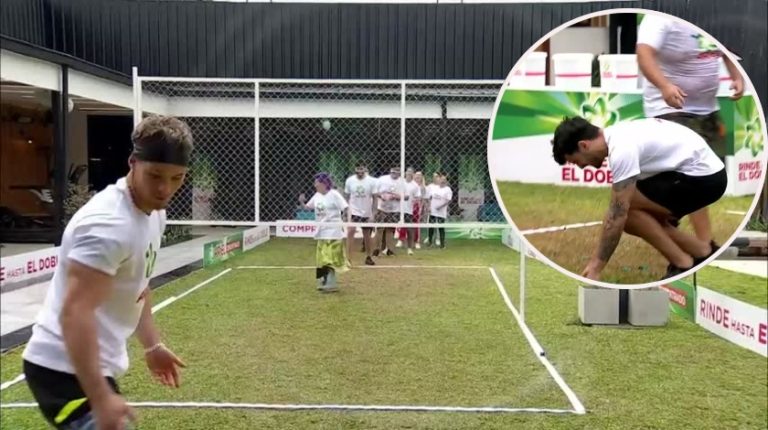 Terminó en el suelo de dolor: Jorge sufrió duro golpe bajo en la prueba de bombitas de agua en Gran Hermano