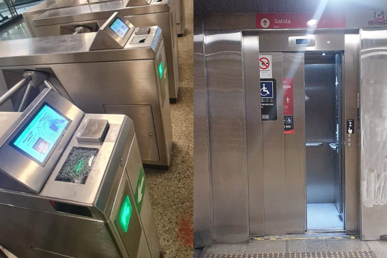Hasta un ascensor resultó dañado: Así quedó la estación República del Metro tras vandalización