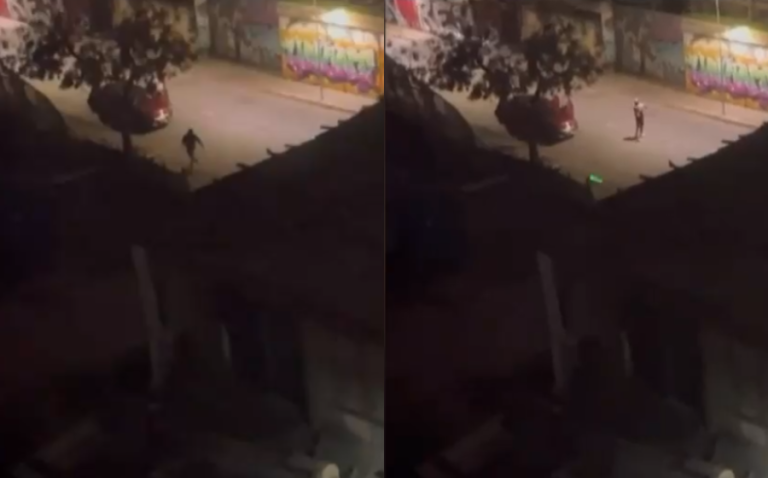 Balacera en Santiago dejó a joven herido en la calle: Responsables fueron grabados por vecinos
