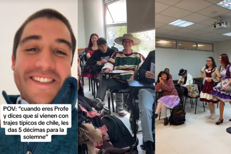 Profe universitario se viralizó por premiar a alumnos que llegaron con trajes típicos