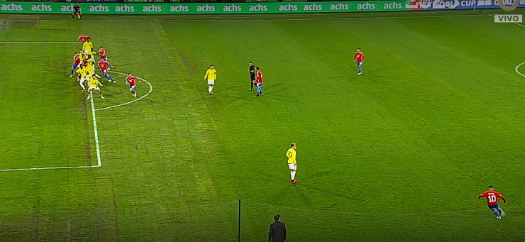 ¡Milimétrico! El offside de Maripán que impidió el primer gol de Chile ante Colombia