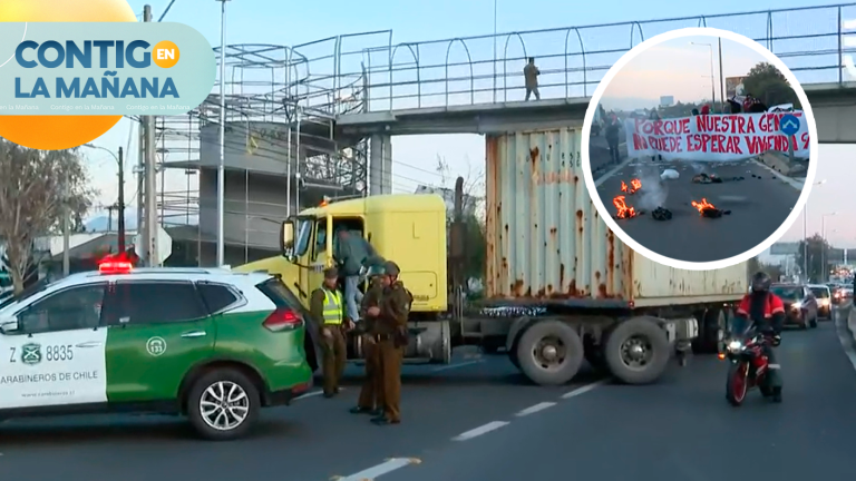 Camión arruinó manifestación en Maipú: Provocó gigantesco taco