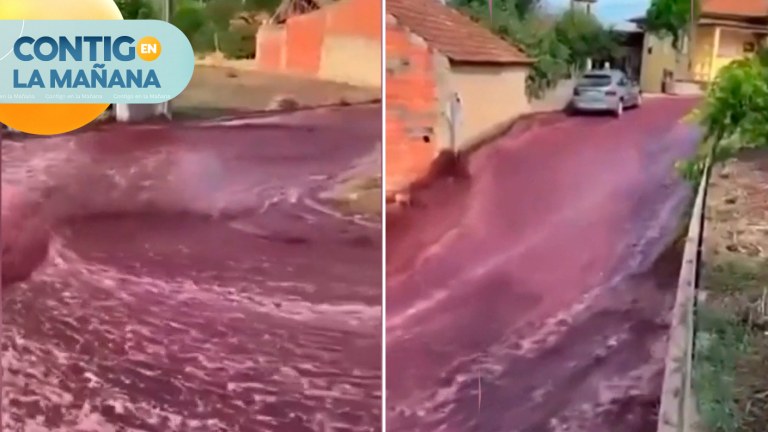 ¡Impactante! Río de vino tinto casi inundó una ciudad en Portugal