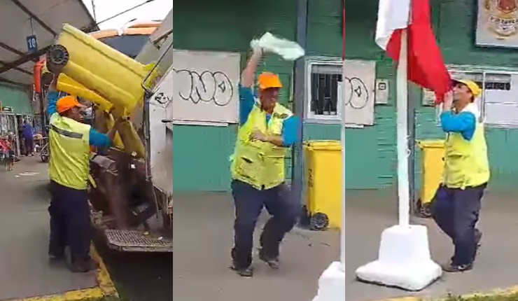 Trabajador se volvió viral con pie de cueca al finalizar su jornada laboral