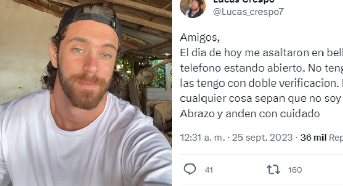 Lucas Crespo de Gran Hermano sufrió violento robo: 