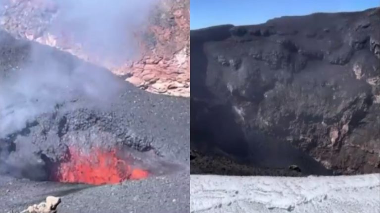 Impactantes imágenes captadas por esquiadores muestran intensa actividad del Volcán Villarrica