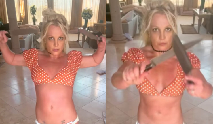 Britney Spears alarmó a sus fans tras desconcertante video bailando con cuchillos